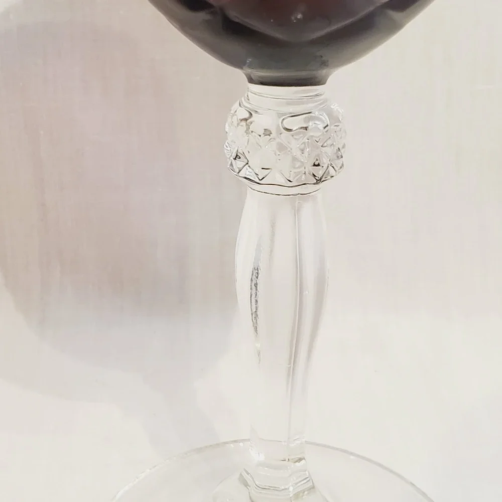 Ruby Red Luminarc Cristal D'Arques Durand 8oz Wine Glass Clear Stem 8